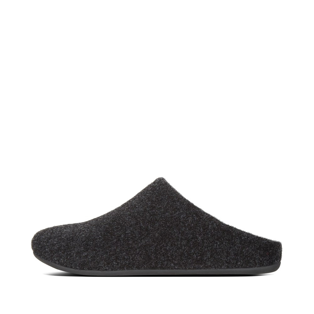 Fitflop Womens Slippers - Chrissie Felt - Black - 352-TFUJOD